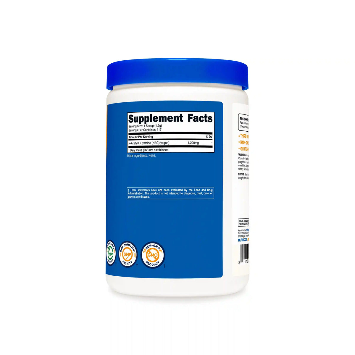 Nutricost N-Acetyl Cysteine (NAC) Vegetarian Powder