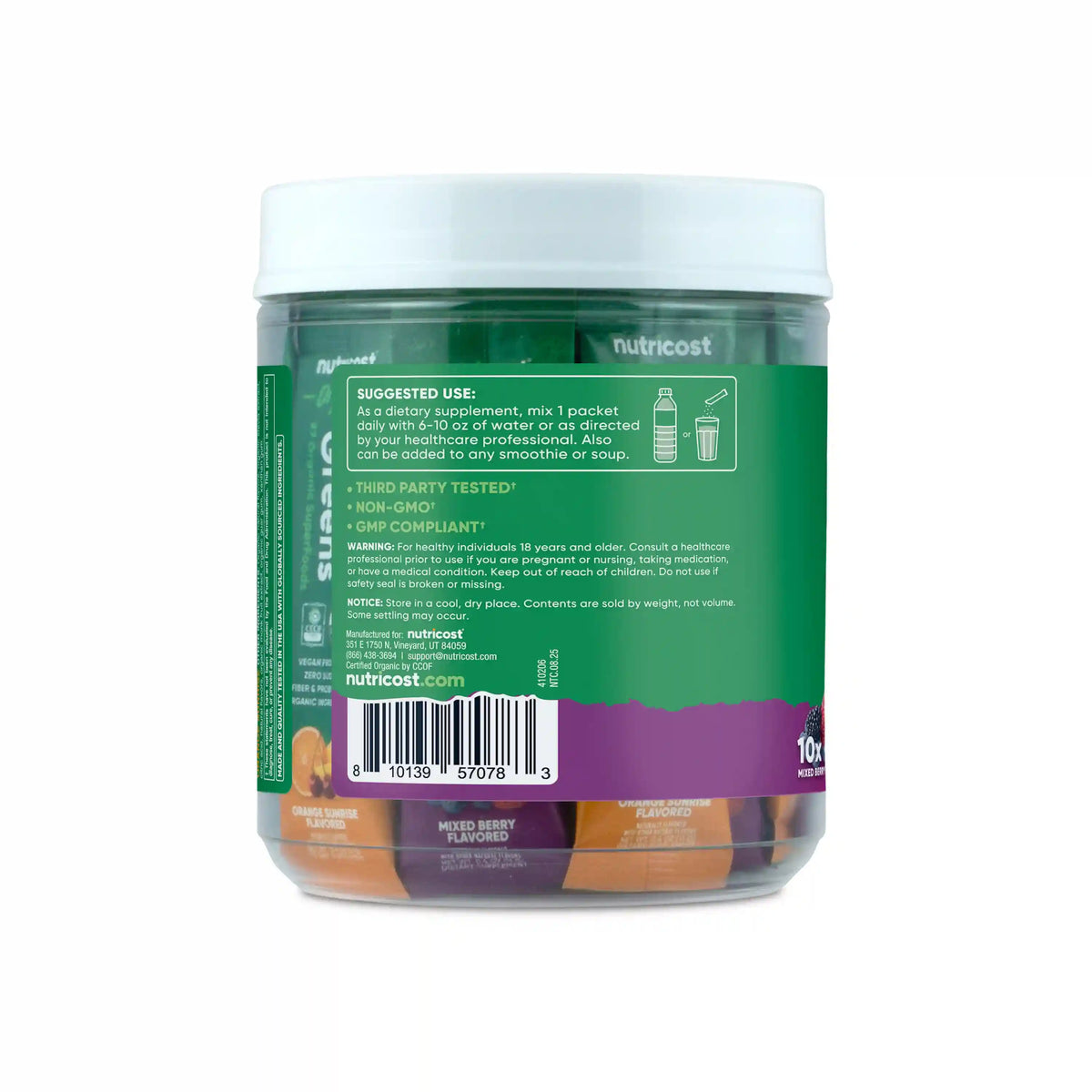 Nutricost Organic Super Greens Stickpacks