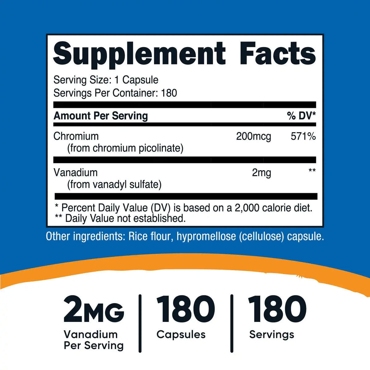 Nutricost Vanadium (With Chromium) Capsules