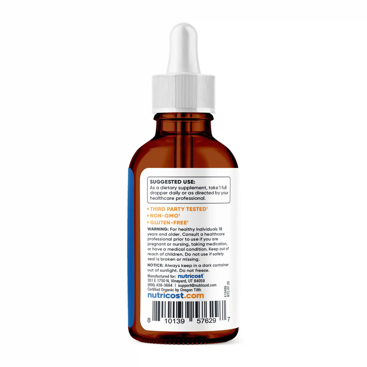 Nutricost Organic Vitamin B12 (Methylcobalamin) Liquid Drops