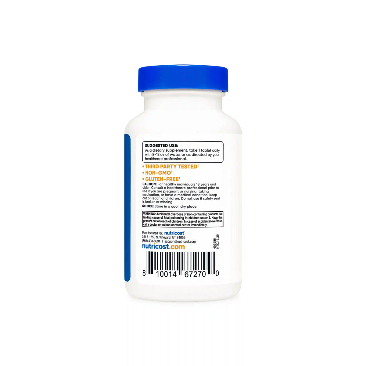 Nutricost Iron Tablets (as Ferrous Sulfate)