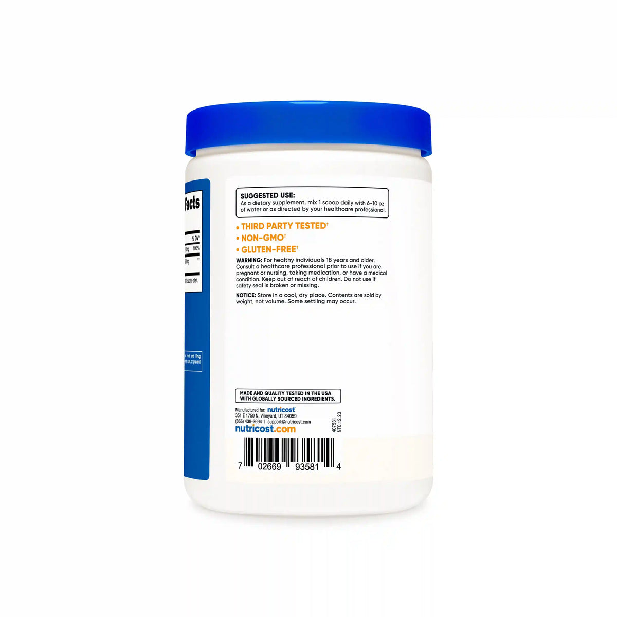Nutricost Natural Vitamin C (Acerola Cherry) Powder